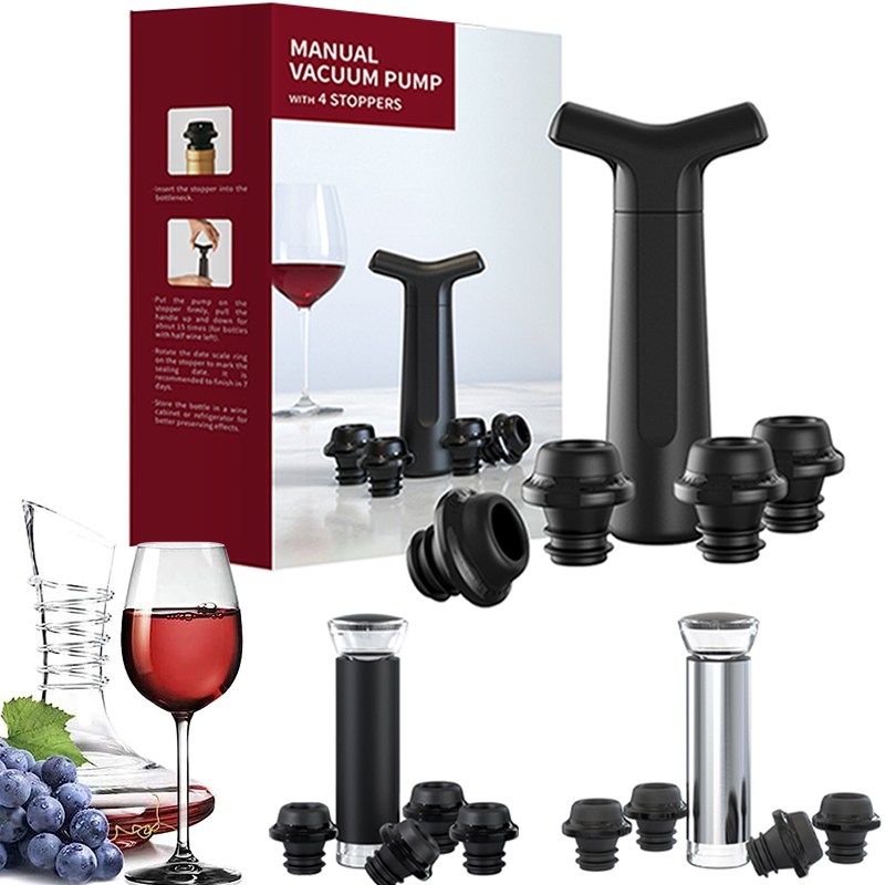 Wine Preservation Pump - Tapones de vino al vacío, bomba