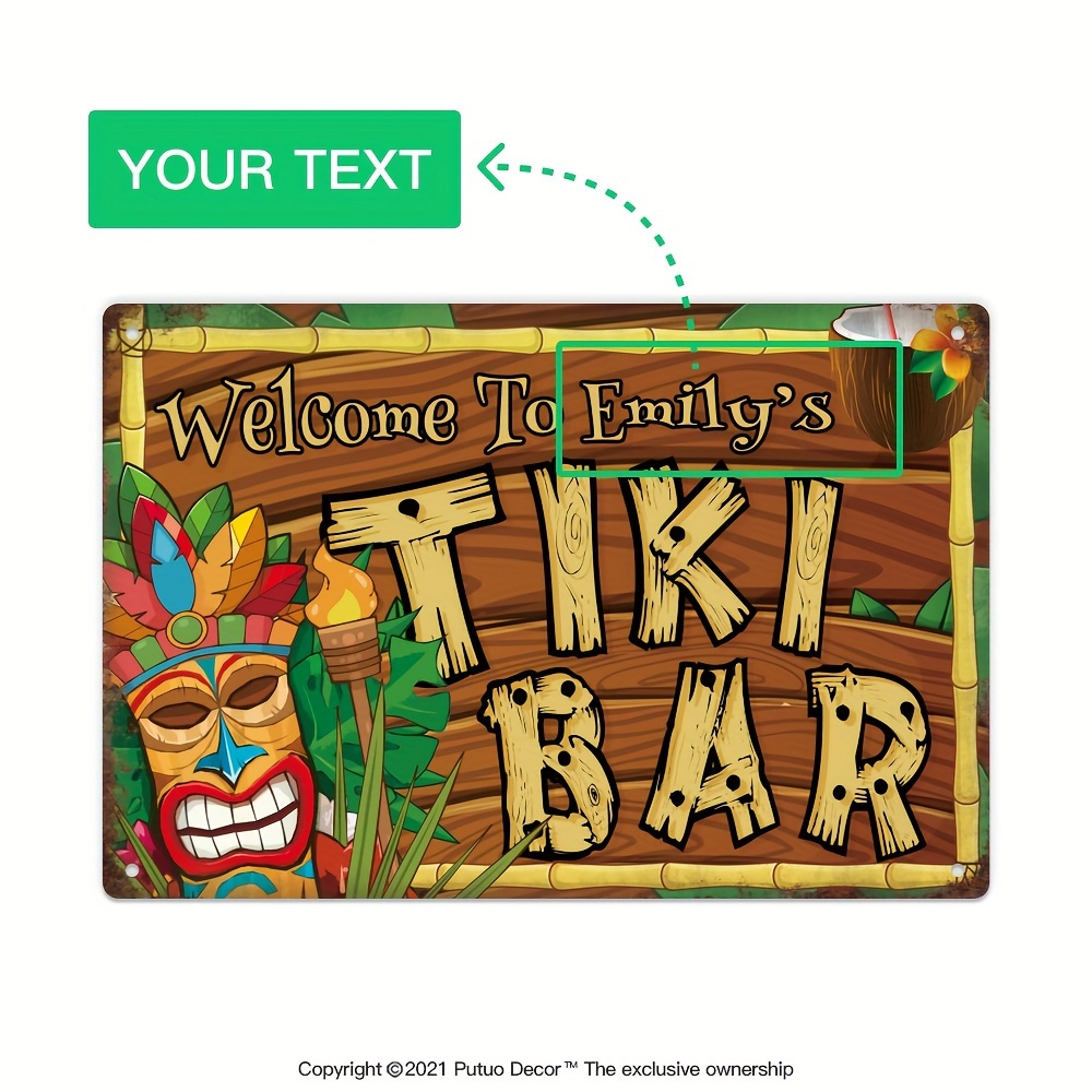 Home Bar And Restaurant - Letrero Decorativo Personalizado para Bar Tiki,