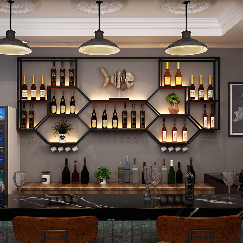 Home Bar And Cabinet - Estantes de Metal, gabinete de vino,
