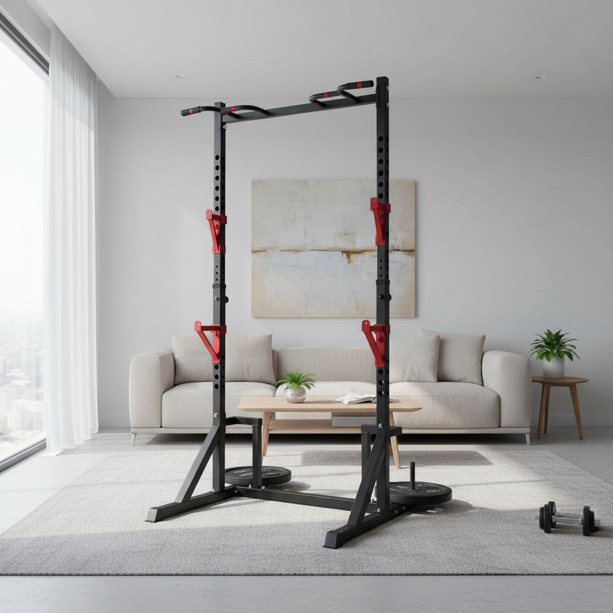 Rack de fuerza ajustable con b - Home Bar Stand reseña y precio