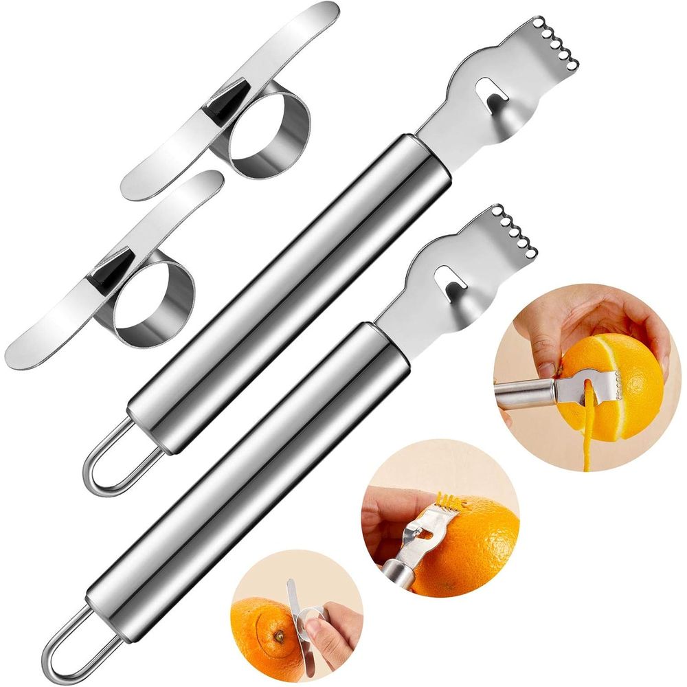 Juego de 4 Piezas de Pelador y - Peeler Channel Knife reseña y precio