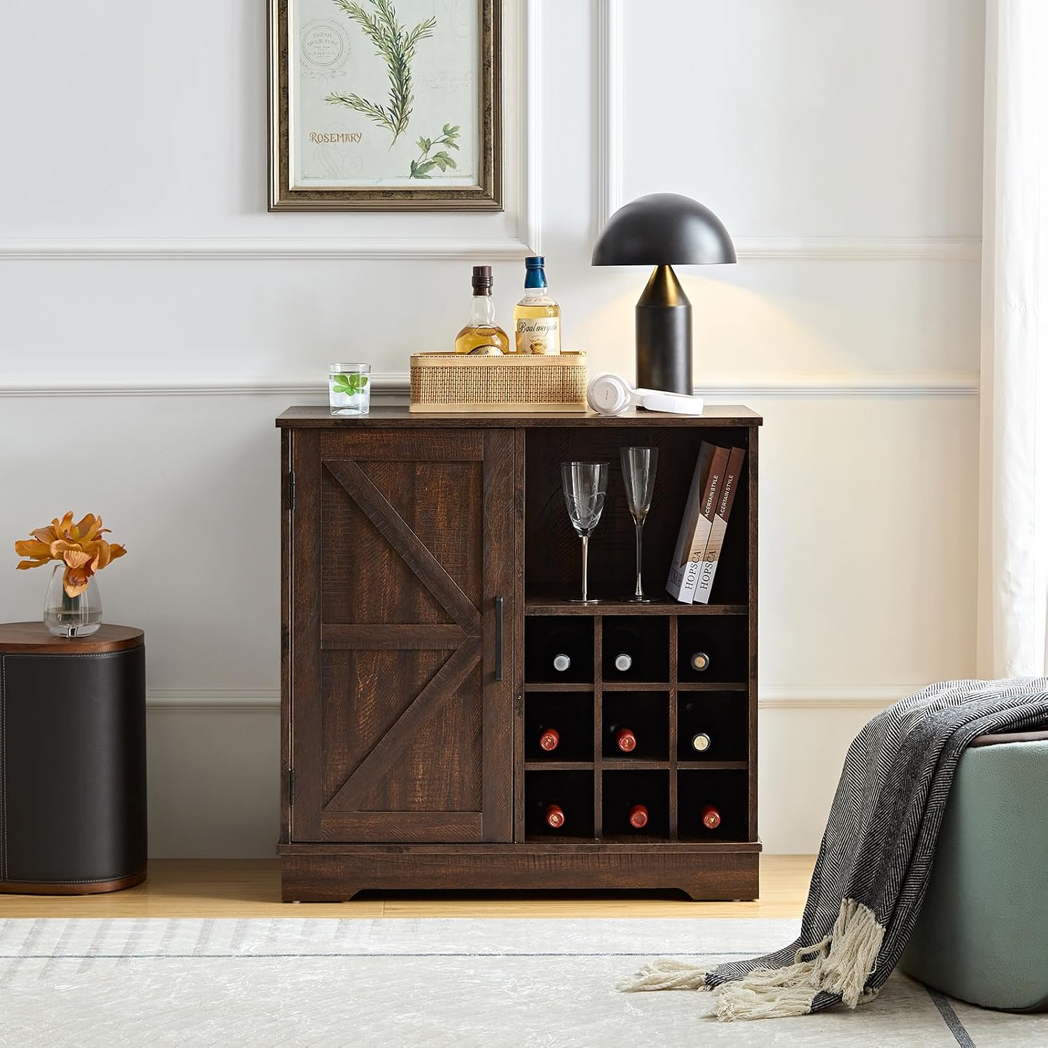 Mueble Bar Estilo Rústico con  - Home Bar And Cabinet reseña y precio