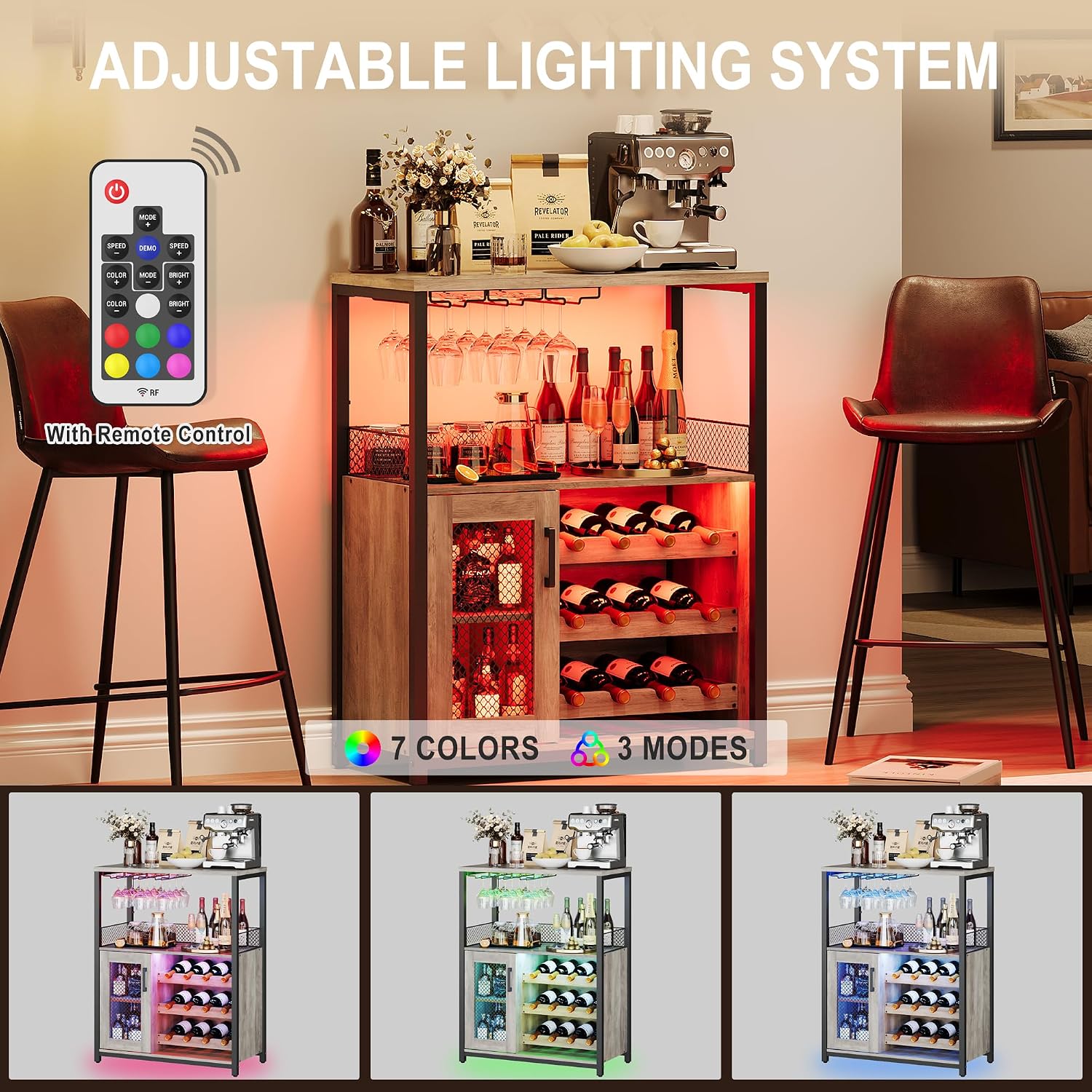 Mueble Bar de 3 Niveles con Lu - Home Bar And Cabinet reseña y precio