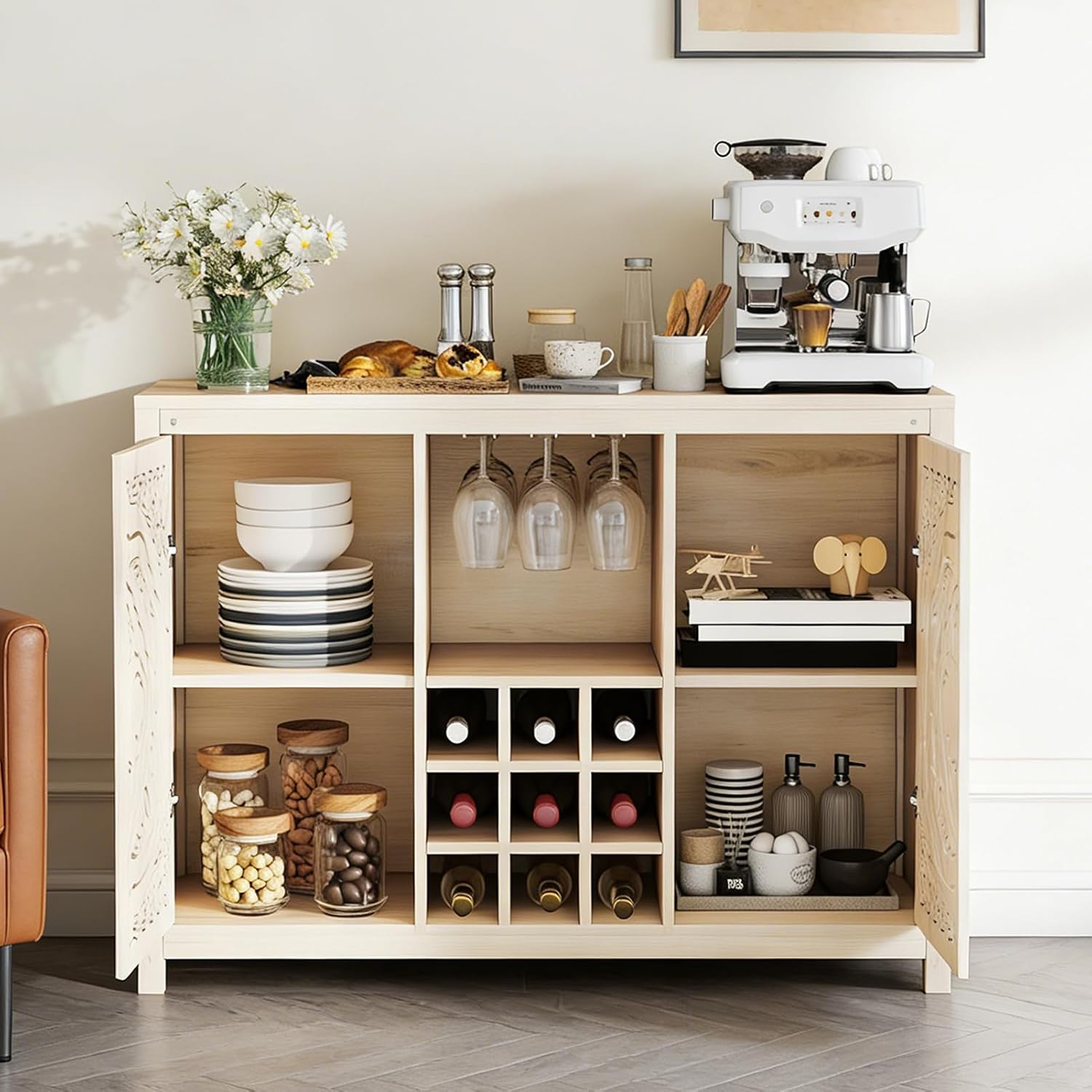 Mueble Bar de Madera con Botel - Home Bar And Cabinet reseña y precio