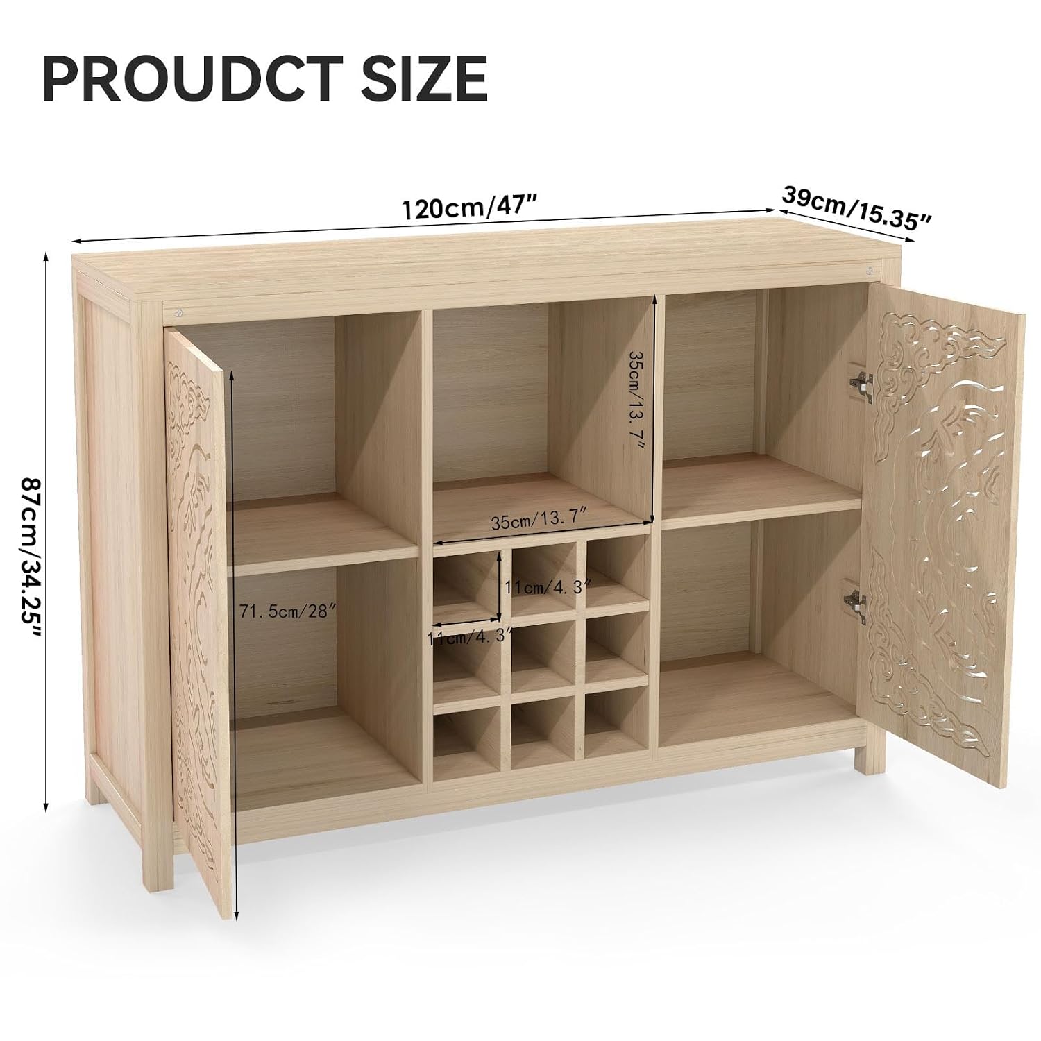 Mueble Bar de Madera con Botel - Home Bar And Cabinet reseña y precio