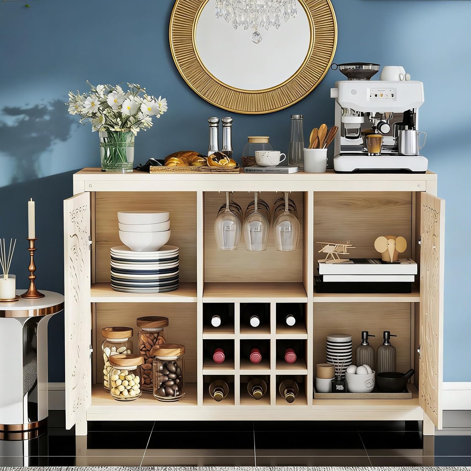 Mueble Bar de Madera con Botel - Home Bar And Cabinet reseña y precio