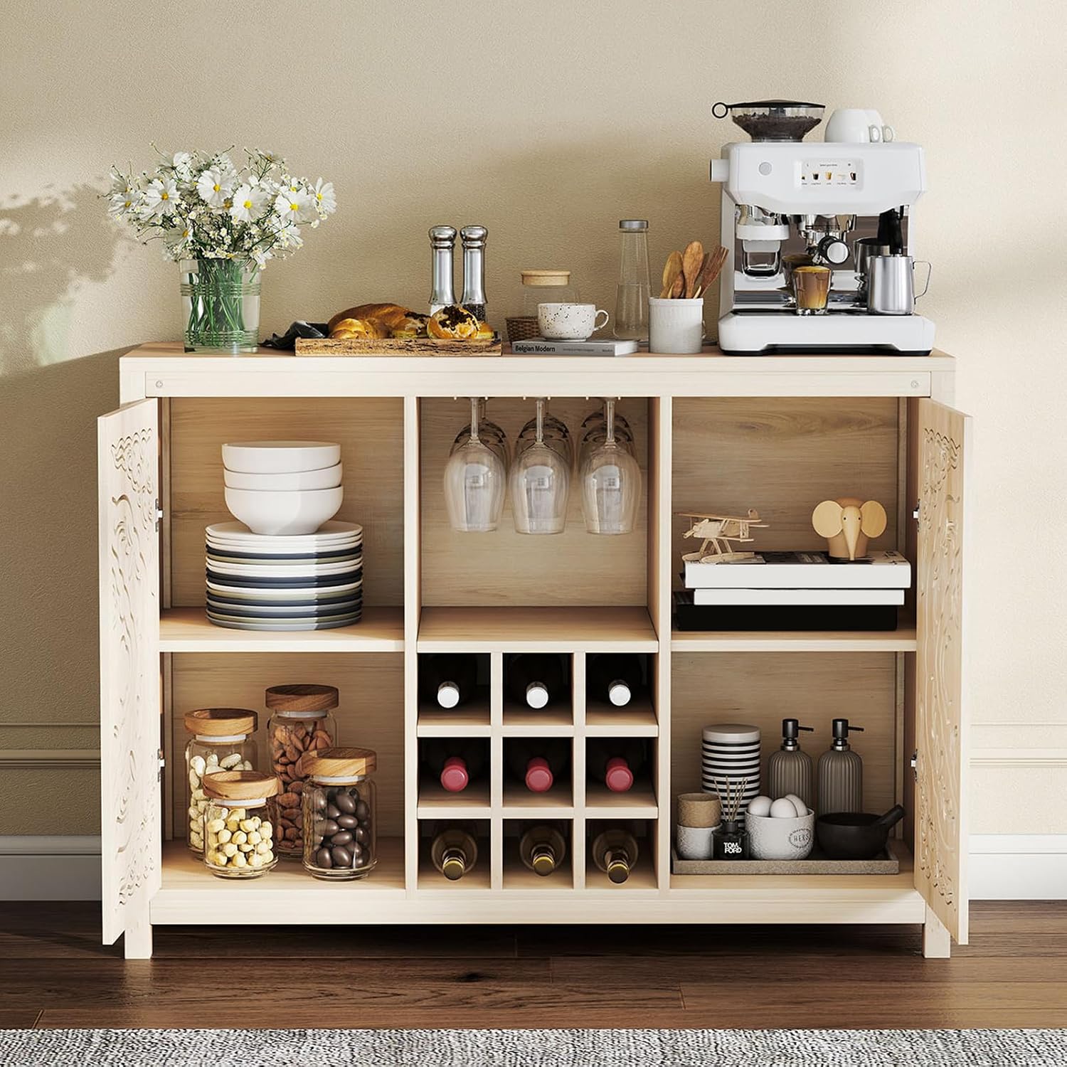 Mueble Bar de Madera con Botel - Home Bar And Cabinet reseña y precio